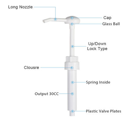 Plastic Dispenser Pump Output 30cc with 1L Bottle ISO Certification and Customization