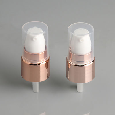 20/410 Plastic Cream Pump Treatment Pump Gold UV with PP Over Cap 20mm Output 0.12cc