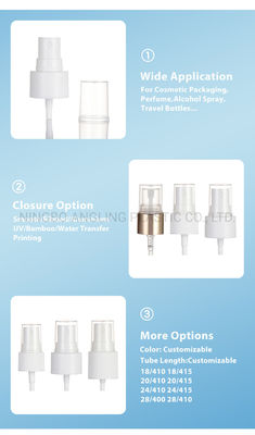20/410 Customed Plastic PP Perfume Fine Mist Sprayer for Cosmetic Bottle 0.12cc Output